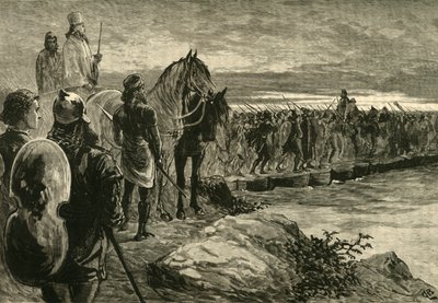 ヘルレスポントを横断するクセルクセス、1890年。 作： Unbekannt