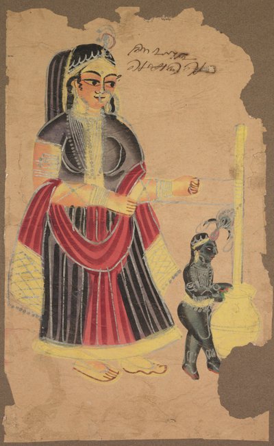 ヤソダとクリシュナ、1800年代。 作： Unbekannt