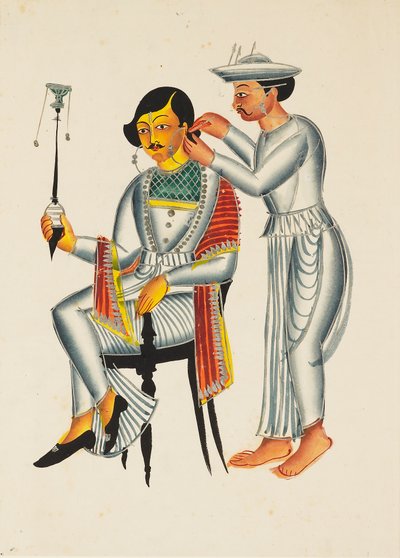 耳にピアスをしている若いベンガル人、c1845 作： Unbekannt