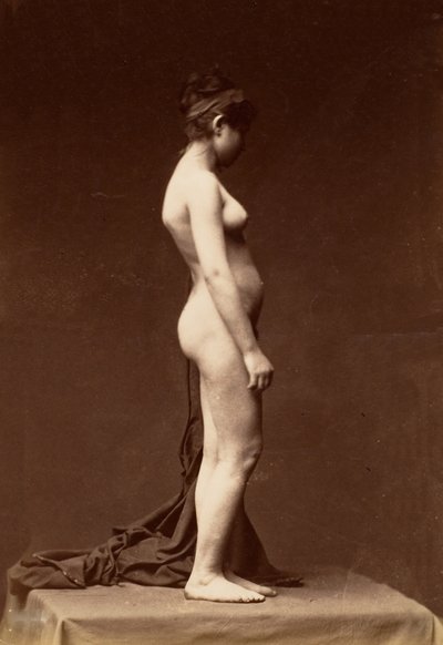 [若い女性、ヌード、横顔の全身像]、1860年代。 作： Unbekannt