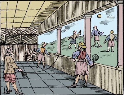 16世紀のテニスをしている若い男性 作： Unbekannt