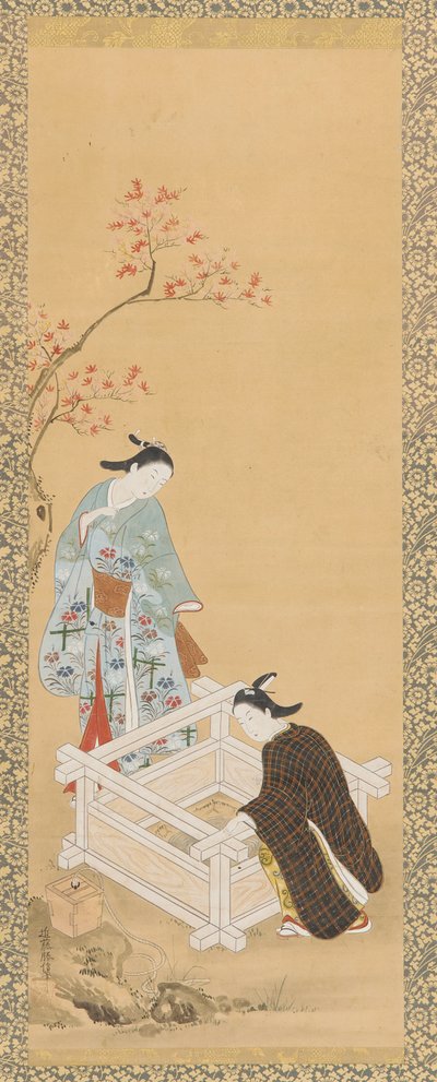 井戸の近くの若者と乙女、江戸時代、1615-1868. 作： Unbekannt