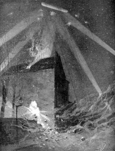 パリ郊外へのツェッペリン攻撃、第一次世界大戦、1915 作： Unbekannt