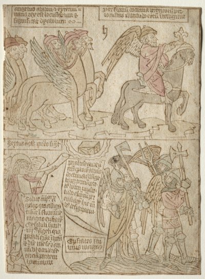 Apocalypse The Locusts with the Angel of the Abyss and The Sixth Trumpet、1400年代のページ。 作： Unbekannt