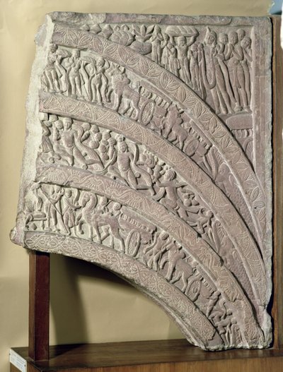 玄関からのArchitrave、赤い砂岩、マトゥラ、アップ、紀元2世紀 作： Unbekannt Unbekannt