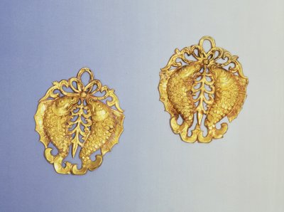中国製ペンダント、17金の金メッキ、唐時代、618-907 AD 作： Unbekannt Unbekannt