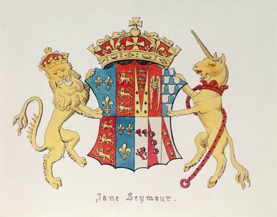 ジェーン・シーモアの紋章（1509-37年頃）、イギリス国王ヘンリー8世（1491-1547）の3番目の妻（印刷） 作： Unbekannt Unbekannt