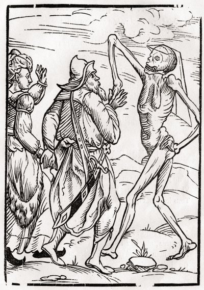 1843年にバーゼルで公開された「Der Todten Tanz」から、Unbelieving Husbandの死が訪れる 作： Unbekannt Unbekannt