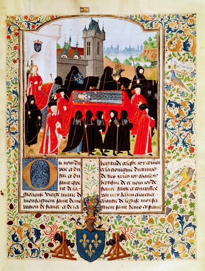 Fr 2691 f.11 1422年のフランシスの葬儀のチャールズ6世、ベッドフォード公爵を主席追悼者およびパリ議会の議員とする 作： Unbekannt Unbekannt