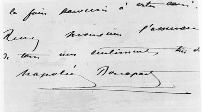ナポレオンボナパルト（1769-1821）の手書きおよび署名（紙にペンとインク） 作： Unbekannt Unbekannt
