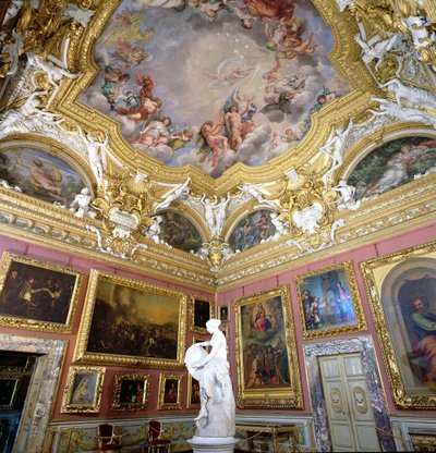 ピエトロダコルトーナ、ピッティ宮殿、フィレンツェ、イタリアの絵画が描かれたサラディジョーヴェ（ジュピタールーム）のインテリア 作： Unbekannt Unbekannt