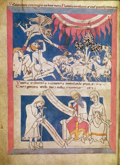 ラテン7253 15 675、f.4v：神によって試練を受けている仕事 作： Unbekannt Unbekannt