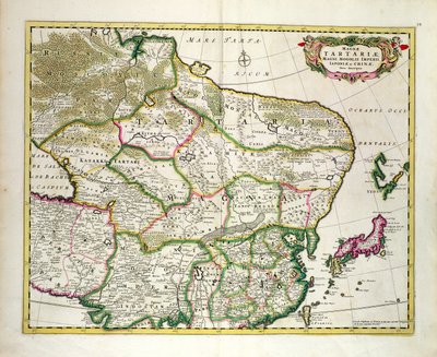 ロシア、日本、中国の一部を示すモンゴルの地図、1680年頃、フレデリックデウィット作 作： Unbekannt Unbekannt