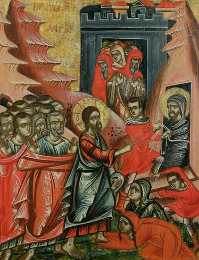 エピラスからギリシャのアイコン、ラザロの復活、1611 作： Unbekannt Unbekannt