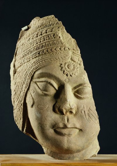 ヤクシの赤い砂岩の頭、バーハット、紀元前2世紀 作： Unbekannt Unbekannt