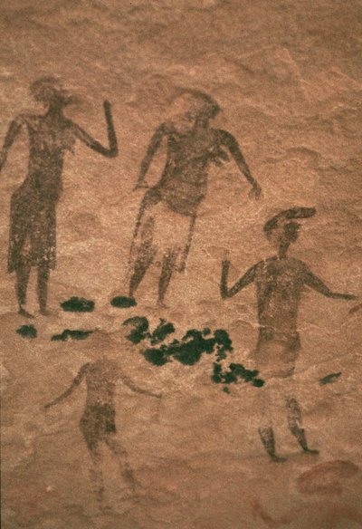 ジャバレン紀元前7世紀から1世紀の男性と女性の岩絵（黄土片岩） 作： Unbekannt Unbekannt
