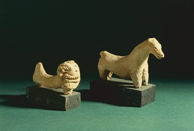 テラコッタライオンと馬、モヘンジョダロ2300-1750 BC 作： Unbekannt Unbekannt