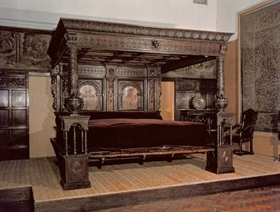 グレートベッドオブウェア、彫刻が施されたオーク、1580 作： Unbekannt Unbekannt