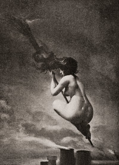 LRファレロによる作品の後のほうきの柄の魔女。 1909年に出版された、中世から現在までのイラスト入りの道徳史から現在までのエデュアルドフックスによる。 作： Unbekannt Unbekannt