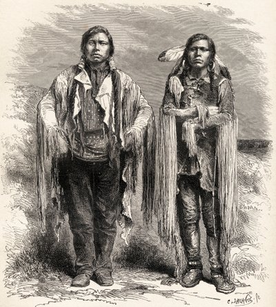 チャールズラプランテ（d.1903）によって彫刻された2つのUteインディアン、「手の中の世界」のイラスト、1878年公開 作： Unbekannt Unbekannt