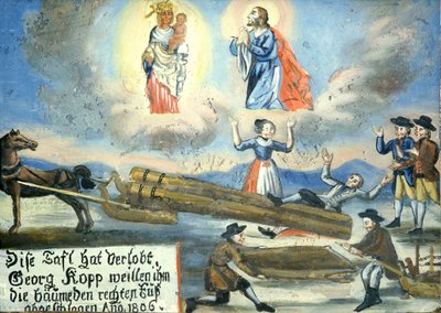 1806年奉納された像、怪我、木工品、Neukirchen beim Hl.ブルート巡礼博物館、チャム、オーバープファルツ、上プファルツ、バイエルン州、ドイツ 作： Unbekannt