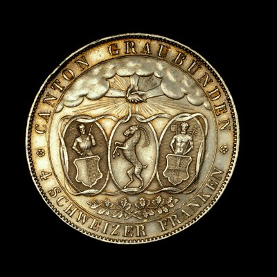 4スイスフラン、スイス硬貨 作： Unbekannter Künstler