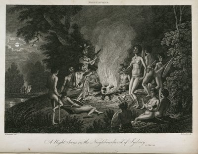 シドニー近辺の夜景」オーストラリア、1798年頃 作： Unbekannt