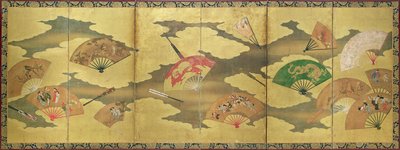 開閉式扇面飾り 桃山時代(1568-1615) 作： Unbekannt