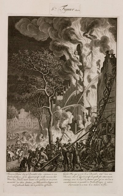 1669年12月29日、オランダ・アムステルダムの製糖所で発生した火災 作： Unbekannt