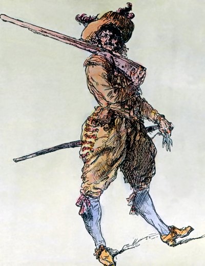 三十年戦争の時代のマスケット奏者 作： Unbekannter Künstler