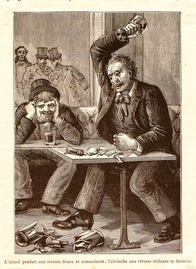 アブサンとアルコールの比較、1900年頃 作： Unbekannt