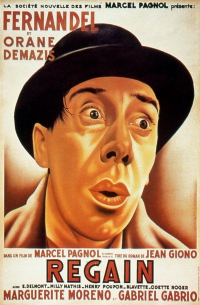フェルナンデルが出演したMarcelPagnol監督の映画「Récolte」のポスター 1937年（Jean Giono撮影 作： Unbekannt