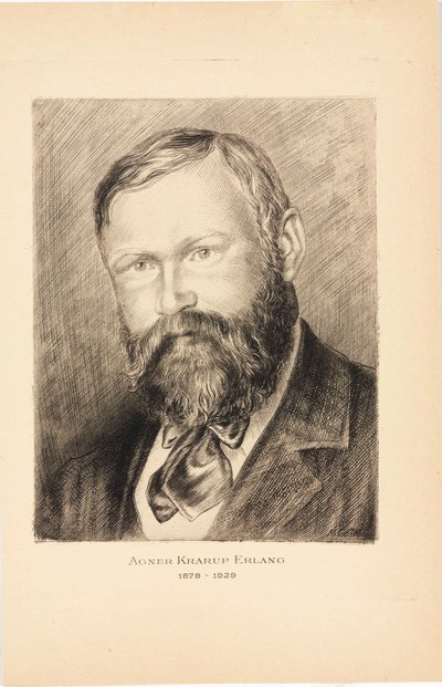 Agner Krarup Erlang（デンマークの数学者 作： Unbekannt