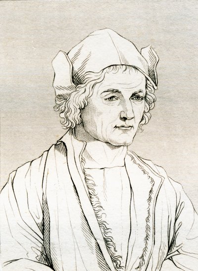 アルブレヒト・デューラーの父親（1497年にアルブレヒト・デューラーが描いた絵の後）、1808年に出版された「The Historic Gallery of Portraits and Paintings」より 作： Unbekannt