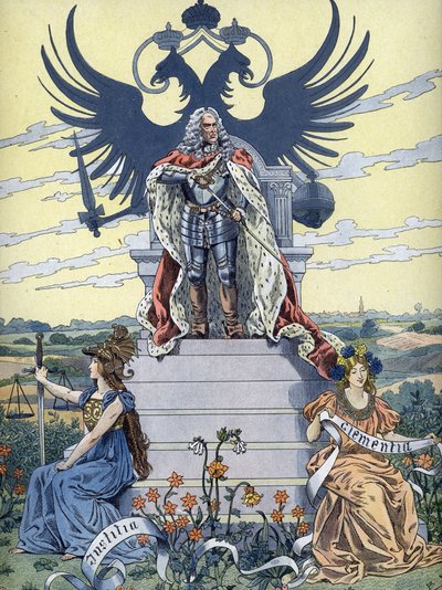 「Gott erhalte Franz den Kaiser」（神が皇帝を救う）の寓話、1900年頃（イラスト） 作： Unbekannter Künstler