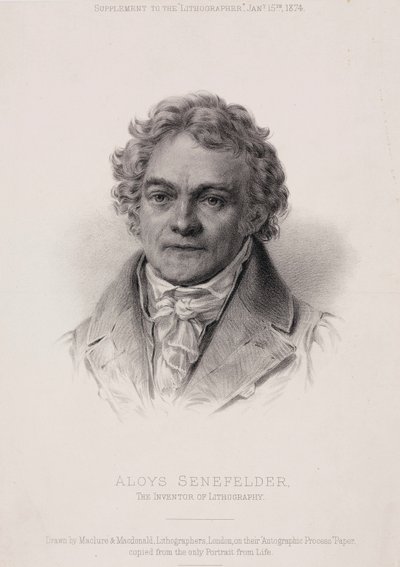 アロイス・セネフェルダー、ドイツのリトグラフ発明者、1810年頃 作： Unbekannt