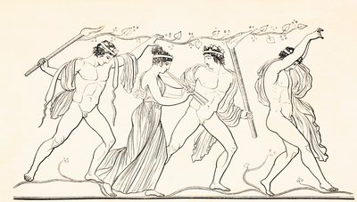 古代ギリシャのお祭り騒ぎ（バルセロナ出版「El Mundo Ilustrado」より 作： Unbekannt