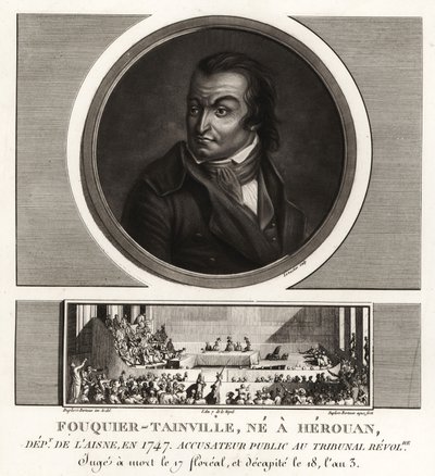 Antoine Quentin Fouquier-Tainville、革命裁判の検事、ギロチンにかけられる 1795年 作： Unbekannt