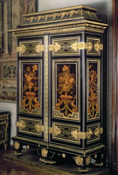 寄木細工の装飾が施された戸棚、アンドレ・シャルル・ブール（1642-1732）、パリ、17世紀後半（黒檀と青銅） 作： Unbekannt