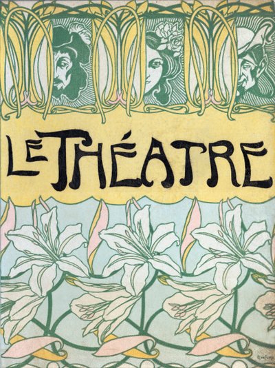 アール・ヌーヴォーのブックカバー『Le Théatre』。 作： Unbekannter Künstler