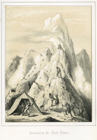 3人のガイドが亡くなったモンブランの雪崩。R.Delasalleによる「Ciel Terre et Mer」のエングレーヴィング（1860年頃 作： Unbekannt