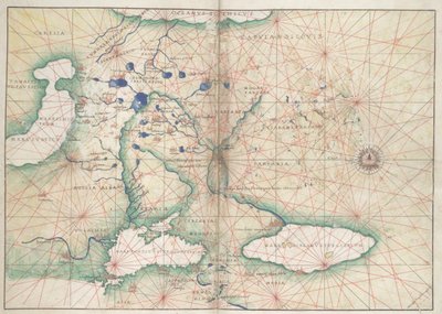 バッティスタ・アニェーゼ『PORTOLAN ATLAS』（イタリア、1550年頃） 2 作： 無名の画家