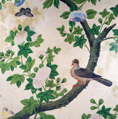 鳥の壁紙、1840年頃 作： Unbekannter Künstler