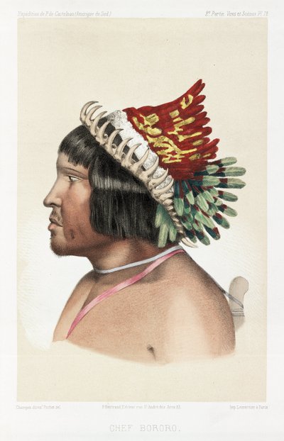 ボロロ族の酋長（南アメリカ、1843-1847年頃 作： Unbekannt