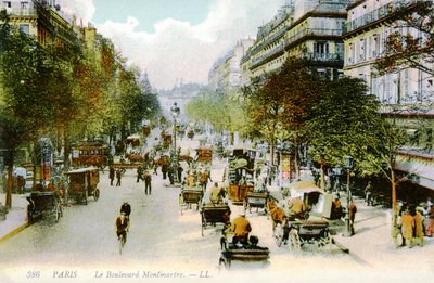 モンマルトル大通り、パリ、1900年頃 作： Unbekannter Künstler