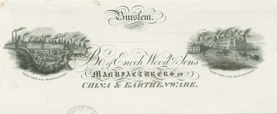 Burslem-Enoch Wood＆Sonsの法案見出し：彫刻、nd [？19セント] 作： Unbekannt