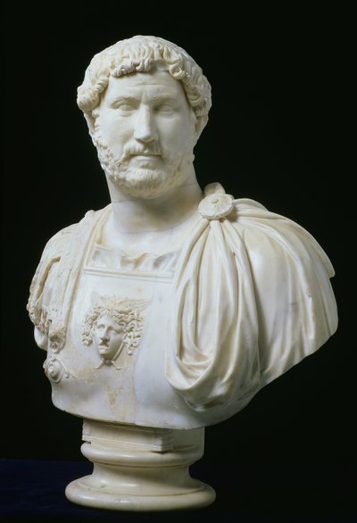 皇帝ハドリアヌスの胸像（Publius Aelius Hadrianus）（76-138）、西暦130年頃（大理石製 作： Unbekannt