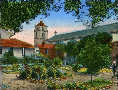 カリフォルニア：ミッション・サン・ブエナ・ヴェンチュラと庭園 作： Unbekannter Künstler