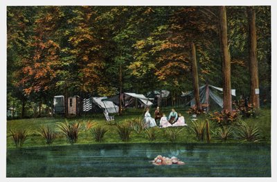 アメリカでのキャンプ、1910年頃（プリント） 作： Unbekannter Künstler