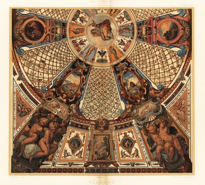 フィレンツェのウフィツィ美術館の天井画 作： Unbekannter Künstler